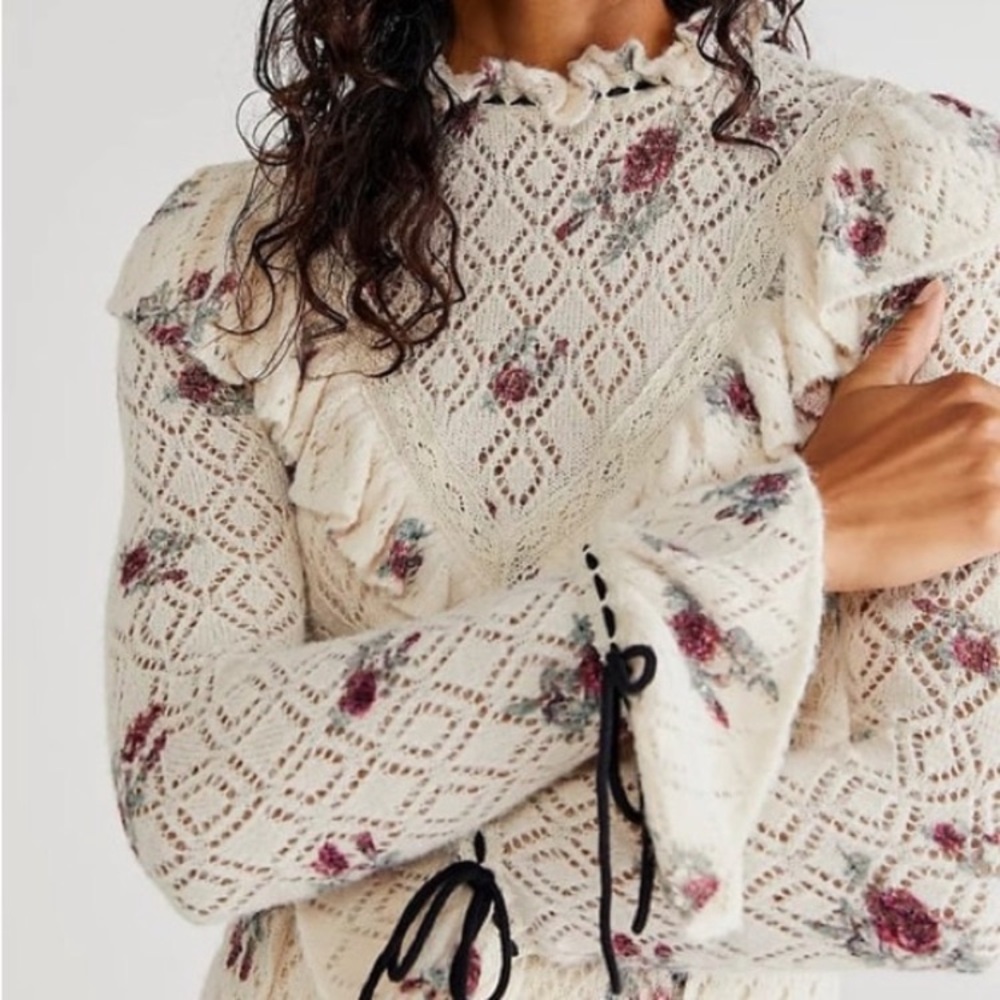 Free People NWT Rose Petal Soft Sweater Dress W/Slip - Picture 2 of 4